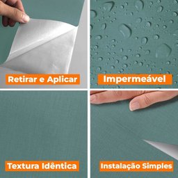 Papel de Parede Adesivo Lavavel Texturizado Linho Verde Forte 5m Open Star 32974 - 2