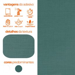Papel de Parede Adesivo Lavavel Texturizado Linho Verde Forte 500x60cm - 5