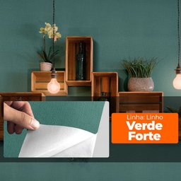 Papel de Parede Adesivo Lavavel Texturizado Linho Verde Forte 500x60cm - 10