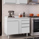 Ver imagem 2 de Balcão de Cozinha Lavanderia com Tampo 02 Gavetas Bia 100 cm - D’Rossi Branco