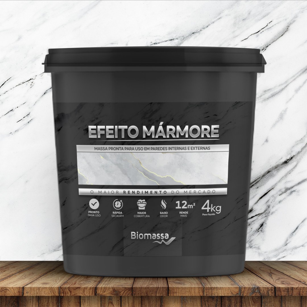 Massa para Efeito Mármore 4kg (branco) - Biomassa do Brasil