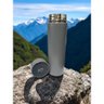 Kit 2 Garrafa Térmica Aço Inox Termômetro Digital Led 500ml Cinza - 2