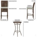 Ver imagem 2 de Mesa Bistrô 2 Banquetas Roma Marrom Corda Náutica 3 Trama Marrom