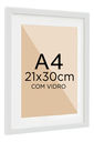 Ver imagem 1 de Moldura Quadro Caixa 3cm A4 21x30cm com Vidro e Paspatur