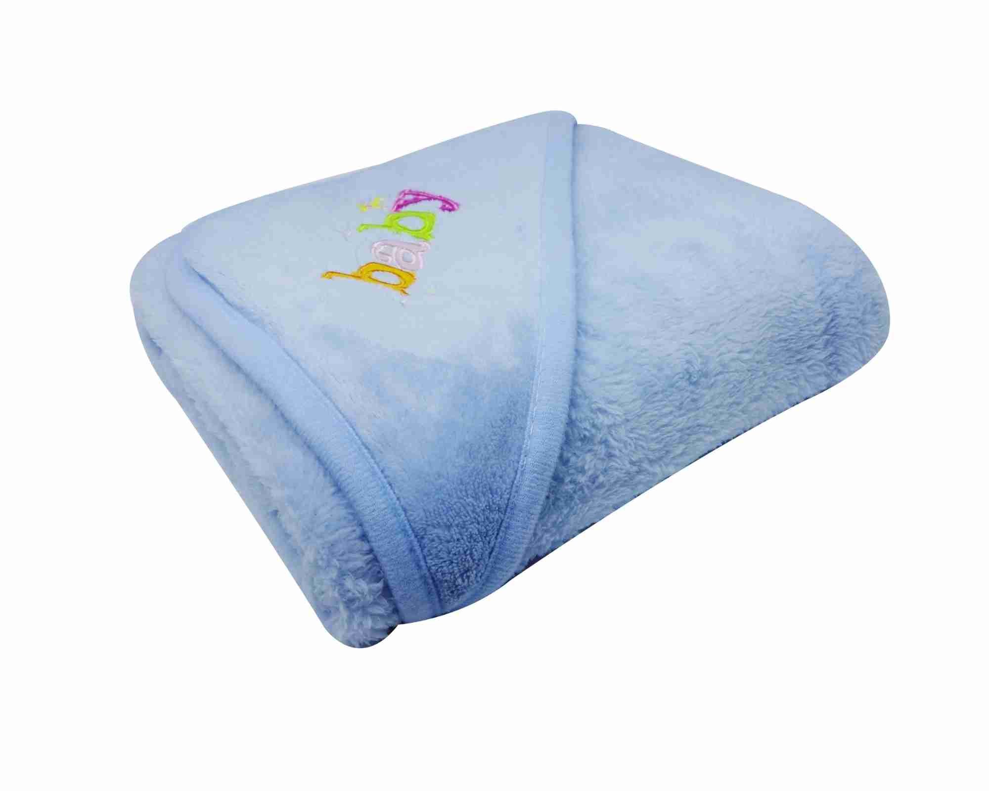 Cobertor Infantil Bordado C/ Capuz Azul Estampa Sortida Niazitex - 1