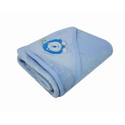 Cobertor Infantil Bordado C/ Capuz Azul Estampa Sortida Niazitex - 2