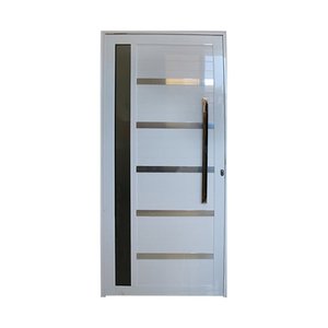 Porta Pivotante de Alumínio Branco Com Vidro e Puxador CMC Classic - Lado Esquerdo - 2.10(A)X0.90(L)