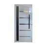 Porta Pivotante de Alumínio Branco Com Vidro e Puxador CMC Classic - Lado Esquerdo - 2.10(A)X0.90(L) - 1