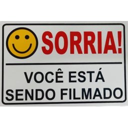 Placa Sorria Você Está Sendo Filmado Tam 15x10 - 10un - 2