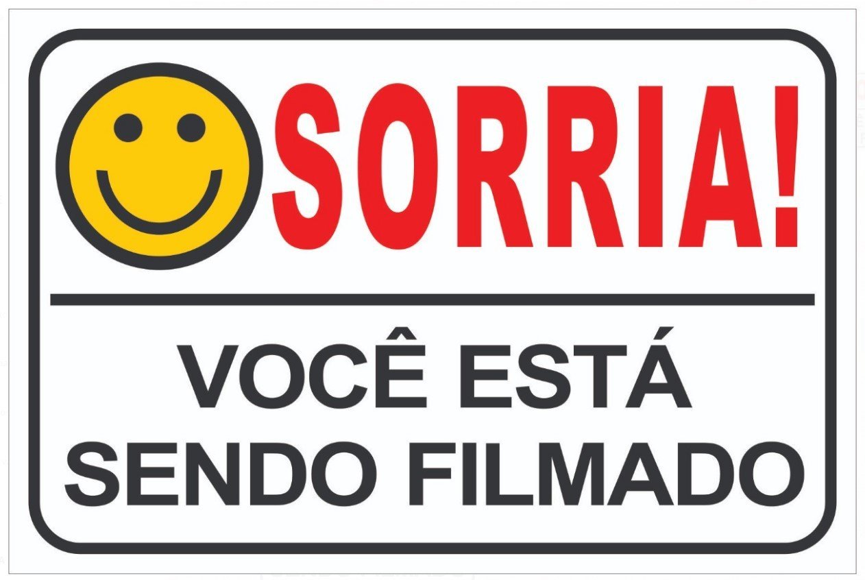 Placa Sorria Você Está Sendo Filmado Tam 15x10 - 10un