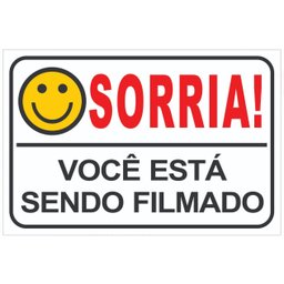 Placa Sorria Você Está Sendo Filmado Tam 15x10 - 10un - 1