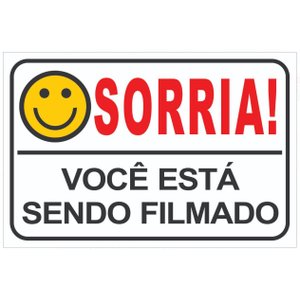Placa Sorria Você Está Sendo Filmado Tam 15x10 - 10un