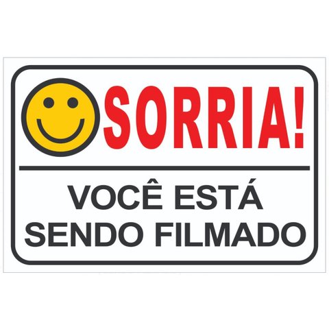 Placa Sorria Você Está Sendo Filmado Tam 15x10 - 10un