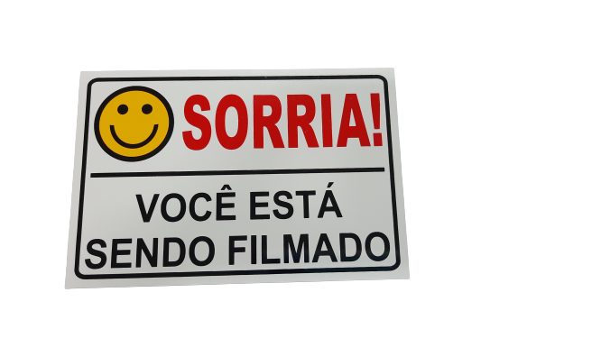 Placa Sorria Você Está Sendo Filmado Tam 15x10 - 10un - 3