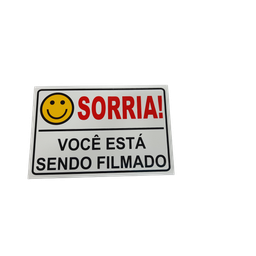 Placa Sorria Você Está Sendo Filmado Tam 15x10 - 10un - 3