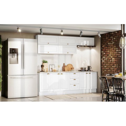Cozinha Modulada Americana com 7 Peças Branco Hp - Henn