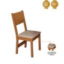 Ver imagem 3 de Kit 6 Cadeiras Pérola Mdf Assento Estofado em Tecido Bagum Bege