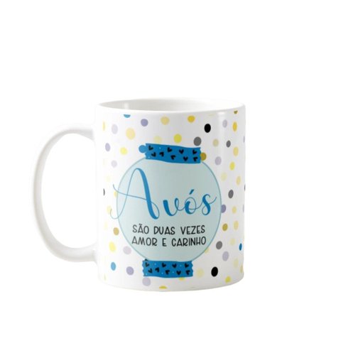 Caneca Presente Criativo para Avós Duas Vezes Amor e Carinho