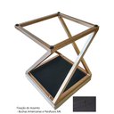 Ver imagem 2 de Banquinho Zênite - Metalon Cobre - Assento Estofado Pérola - 47cm