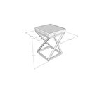 Ver imagem 6 de Banquinho Zênite - Metalon Cobre - Assento Estofado Pérola - 47cm