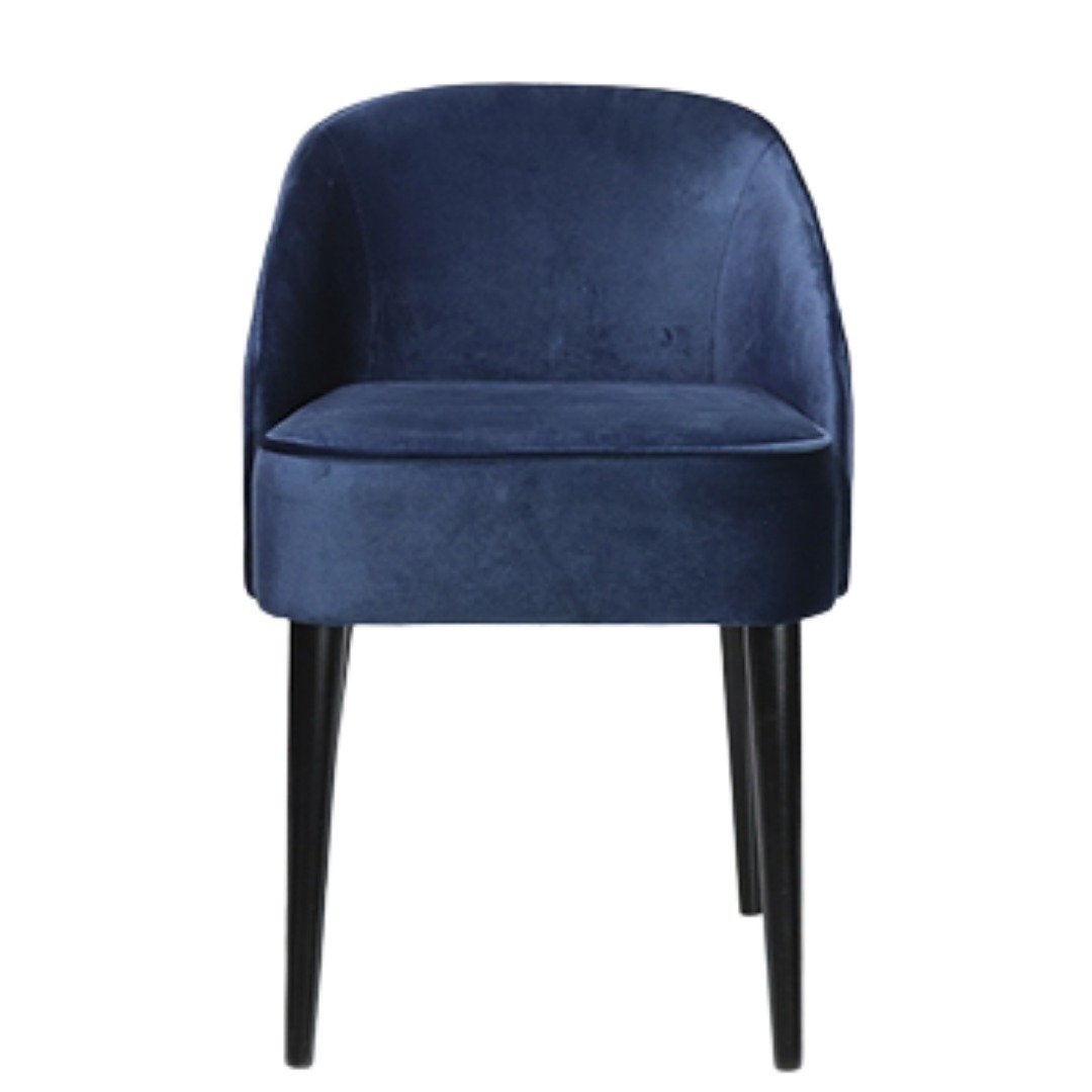 Cadeira de Jantar Curva Veludo Azul 80X49X57CM - 2