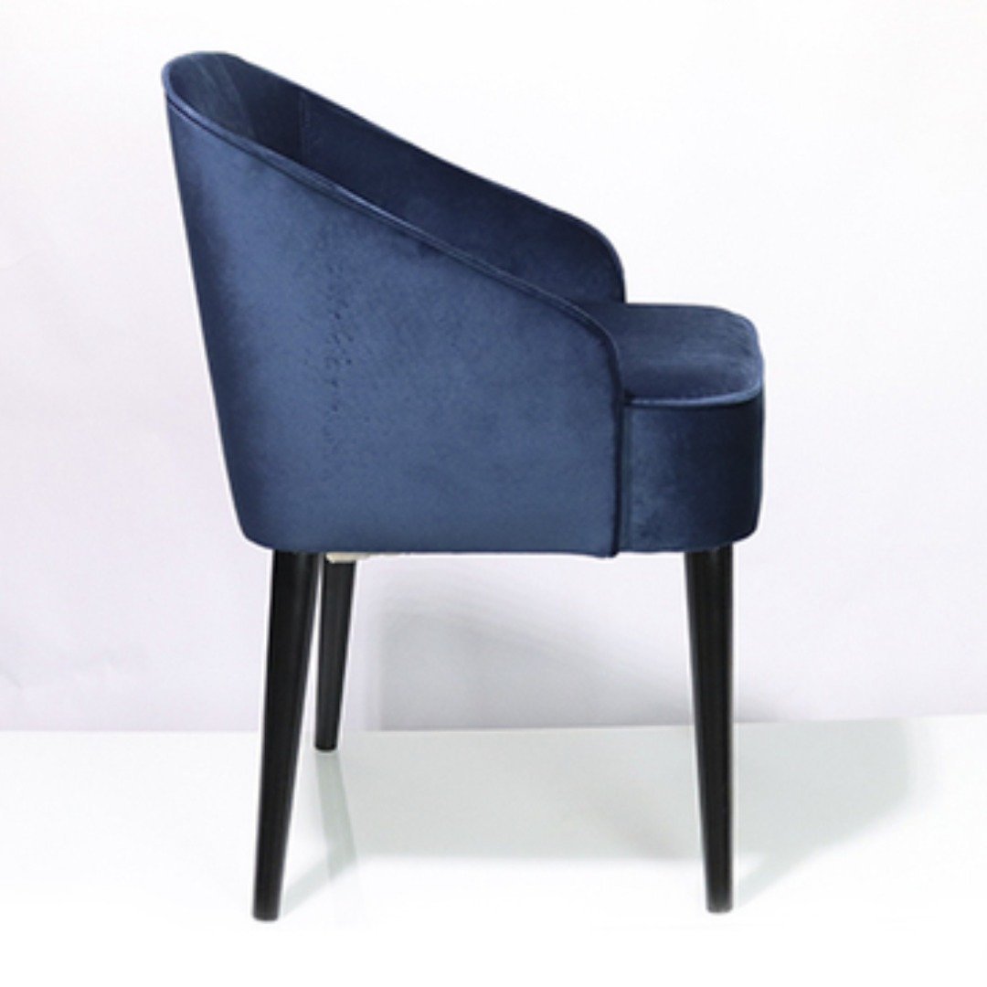 Cadeira de Jantar Curva Veludo Azul 80X49X57CM - 3