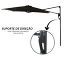 Ver imagem 5 de Ombrelone Parede Lateral 2.0m Guarda Sol Piscina Jardim Preto Importway Iwcj007 Pt