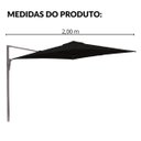 Ver imagem 2 de Ombrelone Parede Lateral 2.0m Guarda Sol Piscina Jardim Preto Importway Iwcj007 Pt