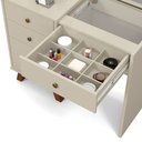 Ver imagem 3 de Penteadeira Camarim Mel 100% Mdf 5 Gavetas -led- Espelho - Colmeia Maquiagem -off-white -patrimar