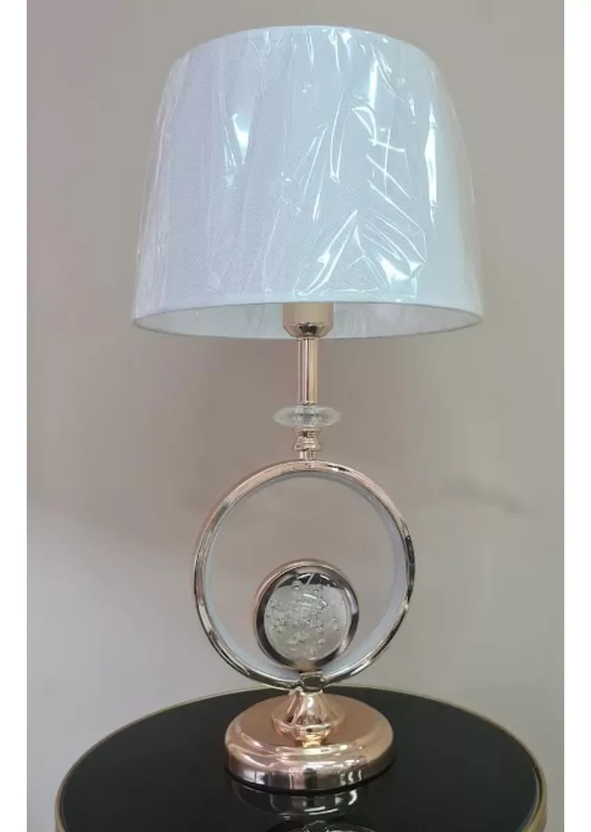 Ver imagem 6 de Abajur Luminária Quarto Sala Rosé Gold Globo Cristal 59x30