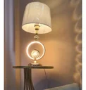 Ver imagem 4 de Abajur Luminária Quarto Sala Rosé Gold Globo Cristal 59x30
