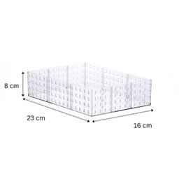 2x Organizador Quadratta Empilhável 16x8x23cm - 2