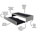 Ver imagem 5 de Bicama Box para Dois Colchões Solteiro 88x188 Corino Linho