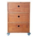 Ver imagem 3 de Gaveteiro de Madeira Maciça Pinus Finger com 3 Gavetas e 4 Rodízios Cor Castanheira