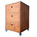 Ver imagem 1 de Gaveteiro de Madeira Maciça Pinus Finger com 3 Gavetas e 4 Rodízios Cor Castanheira