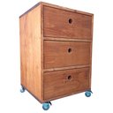 Ver imagem 5 de Gaveteiro de Madeira Maciça Pinus Finger com 3 Gavetas e 4 Rodízios Cor Castanheira