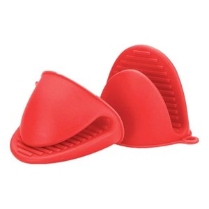 Kit 2 Bicos Pegador de Panela Silicone Resistente e Térmico - Vermelho