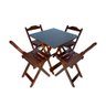 Kit 6 Jogos de Mesa Dobrável 70x70 com 4 Cadeiras de Madeira Ideal para Bar e Restaurante - Imbuia - 2