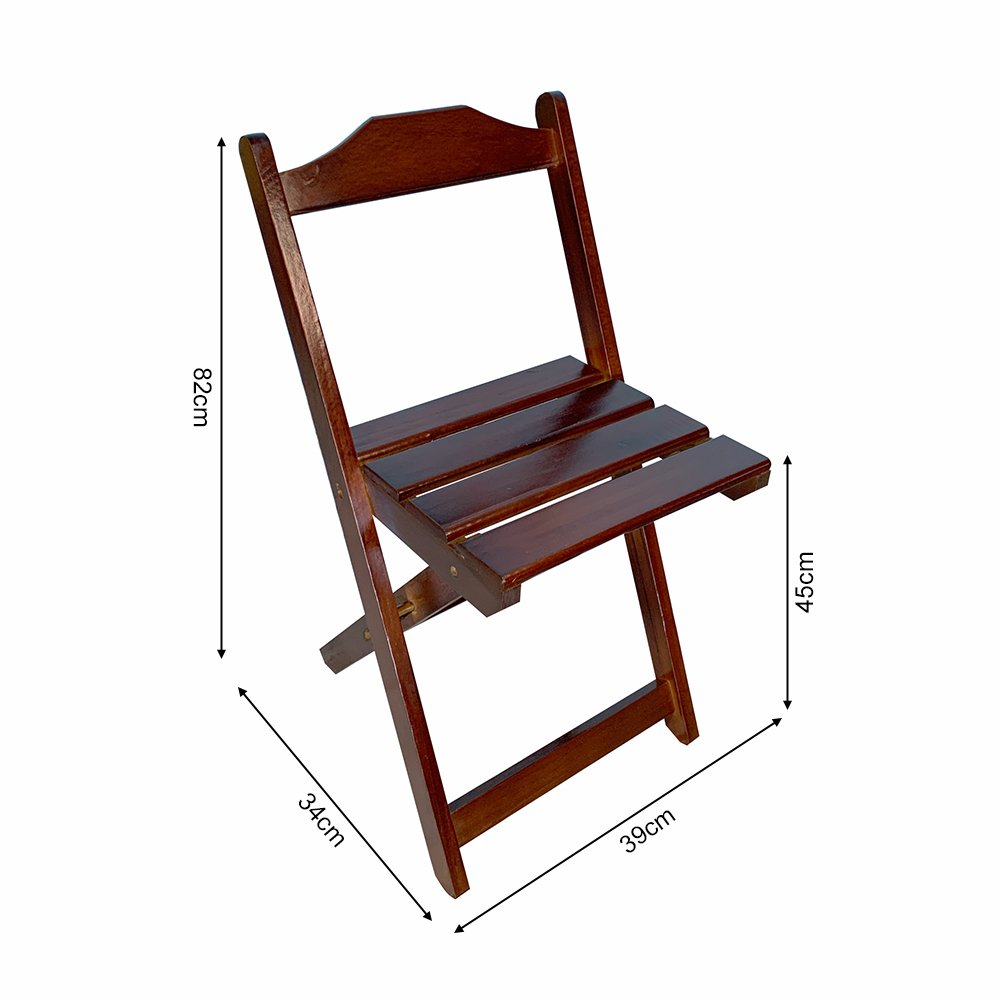 Kit 6 Jogos de Mesa Dobrável 70x70 com 4 Cadeiras de Madeira Ideal para Bar e Restaurante - Imbuia - 6