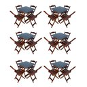 Ver imagem 1 de Kit 6 Jogos de Mesa Dobrável 70x70 com 4 Cadeiras de Madeira Ideal para Bar e Restaurante - Imbuia