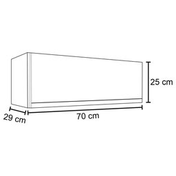 Armário Aéreo Geladeira 70cm Texas Branco/Preto - Lumil Móveis - 4 Armário Aéreo Geladeira 70cm Texas Branco/Preto - Lumil Móveis - 4