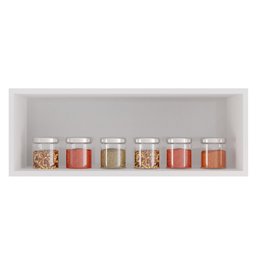 Armário Aéreo Geladeira 70cm Texas Branco/Preto - Lumil Móveis - 3 Armário Aéreo Geladeira 70cm Texas Branco/Preto - Lumil Móveis - 3