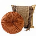 Ver imagem 2 de Almofada Redonda Veludo Rendy Terracota