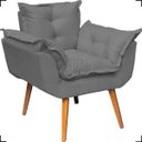 Ver imagem 2 de Kit 2 Poltronas Decorativas Para Recepção Manicure Sala De Estar + 2 Puff Reforçado Suede