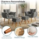 Ver imagem 3 de Kit 2 Poltronas Decorativa e 2 Puffs para Sala Recepção Manicure Consultório Quarto Alice Suede