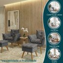 Ver imagem 4 de Kit 2 Poltronas Decorativa e 2 Puffs para Sala Recepção Manicure Consultório Quarto Alice Suede