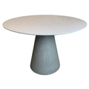 Ver imagem 1 de Mesa de Jantar Cone Cimento Queimado 130 Cm Tampo Laca Branca