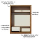 Ver imagem 6 de Guarda-roupa Solteiro Madesa Dallas 2 Portas de Correr de Espelho 2 Gavetas