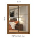 Ver imagem 4 de Guarda-roupa Solteiro Madesa Dallas 2 Portas de Correr de Espelho 2 Gavetas
