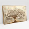 Quadro Decorativo Árvore da Vida Folhas Delicadas Flores Brancas Sala Quarto Casa Escritório - 2